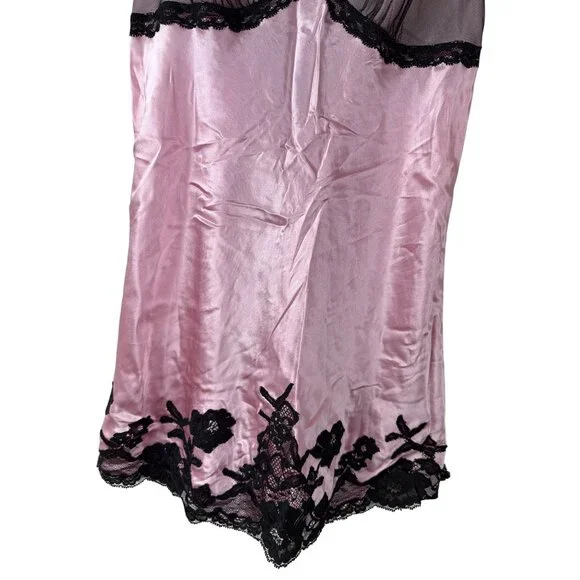 Vintage Victoria's Secret 100% Silk Pink Lace Slip Dress Size S Y2K - Picture 9 of 14